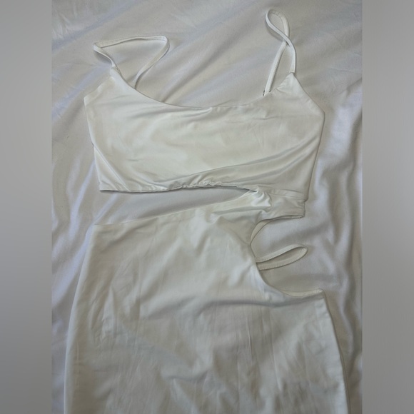 White Cutout Bodycon Cami Dress Size Small - Picture 3 of 4
